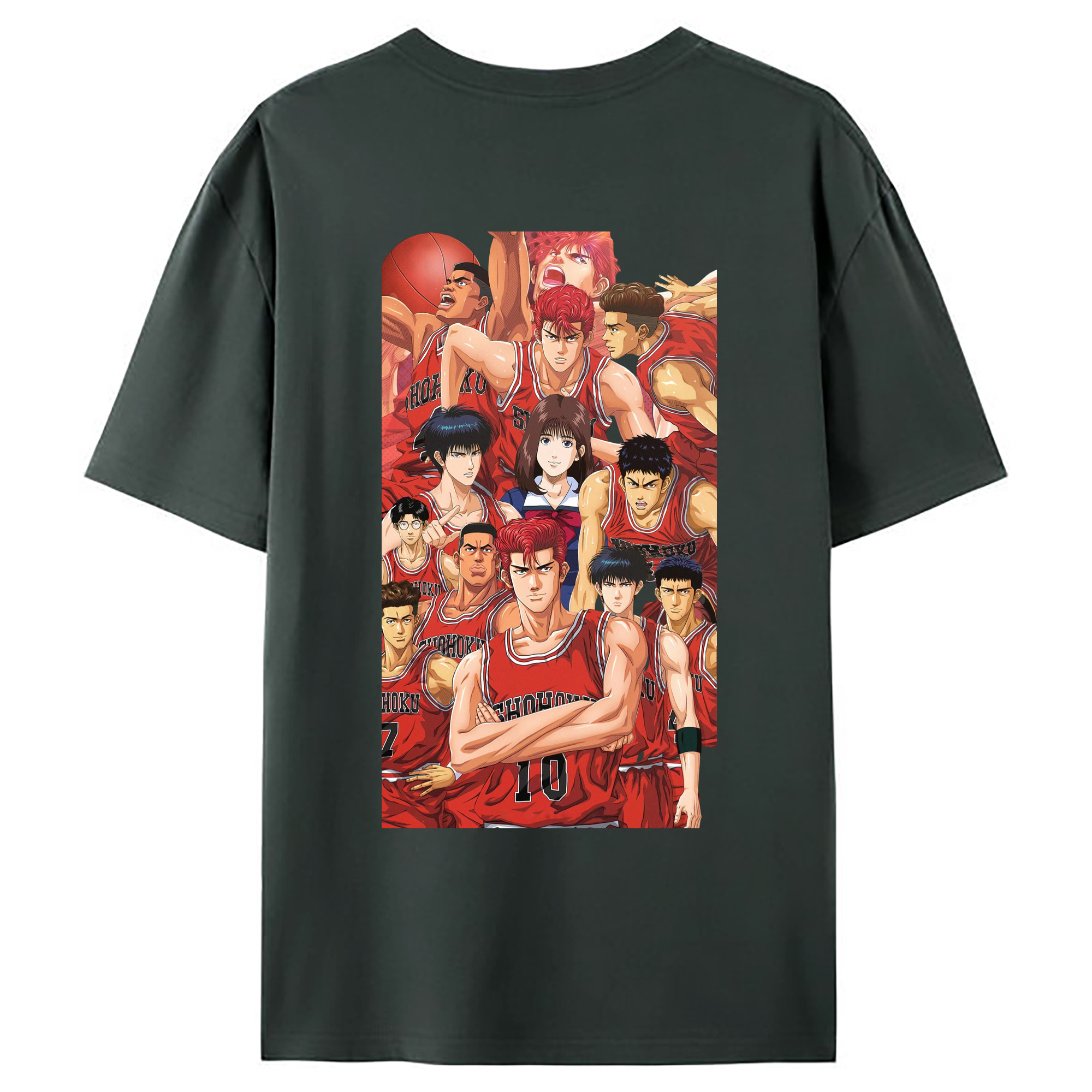（画像用） SLAM DUNK／スラムダンク 綿100％ メンズ半袖Tシャツ（バックプリント） 通気性